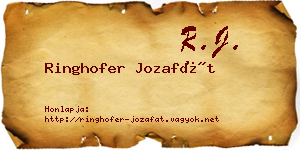 Ringhofer Jozafát névjegykártya